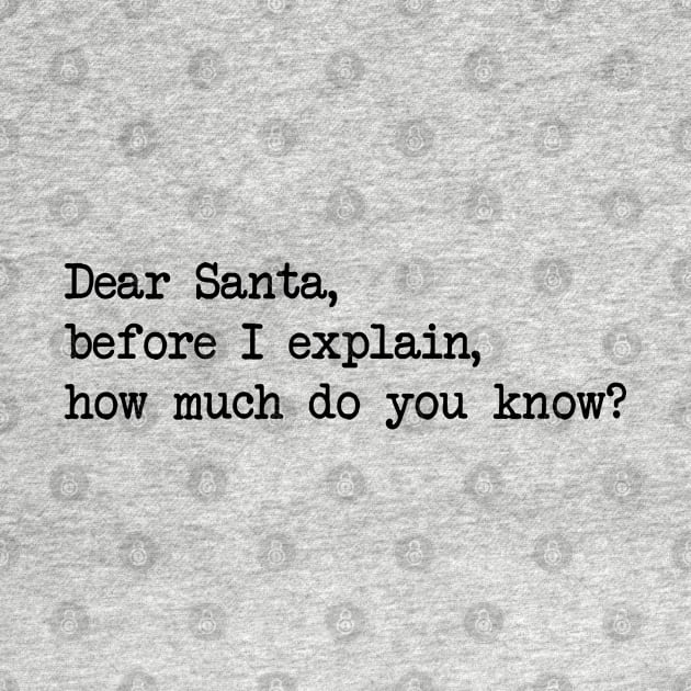 DEAR SANTA BEFORE I EXPLAIN HOW MUCH DO YOU KNOW by Bombastik